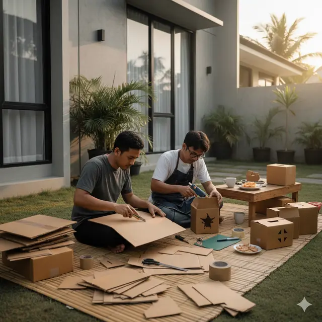 kreasi dari kardus bekas