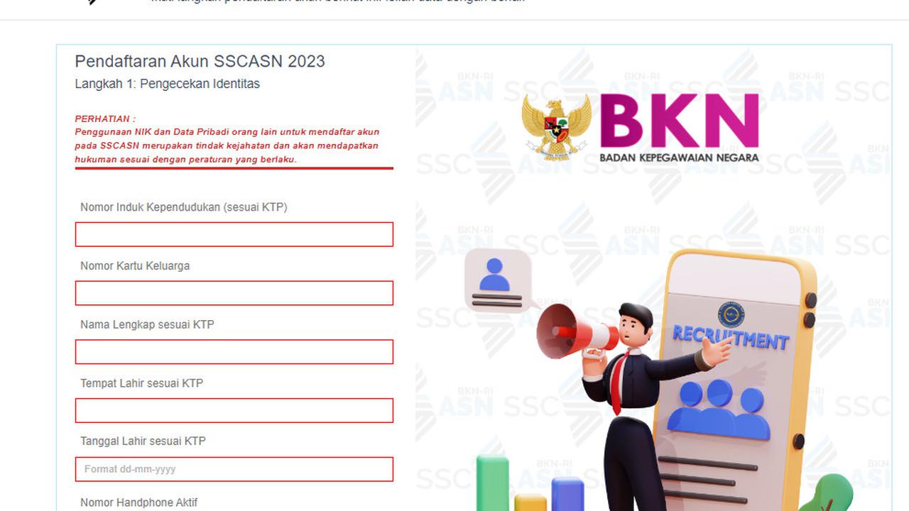 Akun daftar CPNS di SSCASN 2023
