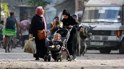 Israel terus menebar ancaman untuk menghancurkan sepenuhnya kota Gaza. (Bashar TALEB/AFP)