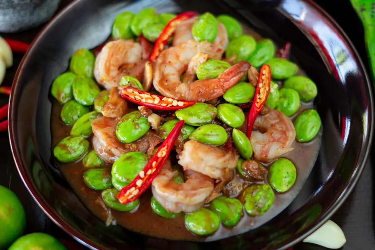 resep tumis sambal udang pete petai goreng