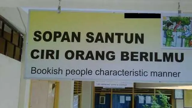 6 Tulisan Terjemahan Bahasa Ingris di Sekolah Ini Nyeleneh, Bikin Tepuk Jidat