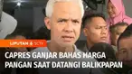 Calon Presiden nomor urut 3 Ganjar Pranowo melakukan kampanye politik di Balikpapan, Kalimantan Timur, Selasa pagi. Kepada warga yang ditemuinya, Ganjar menyampaikan gagasannya menghadapi lonjakan harga pangan.