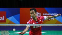 Penampilan Anthony Sinisuka Ginting di perempat final Kejuaraan Bulutangkis Asia 2020, Jumat (13/2/2020). (PBSI)