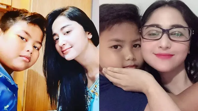 Manjanya Gabriel saat bersama sang ibunda