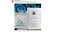 Goodie Bag Pangeran Harry - Meghan Markle. Foto: twitter.com/JWhatling