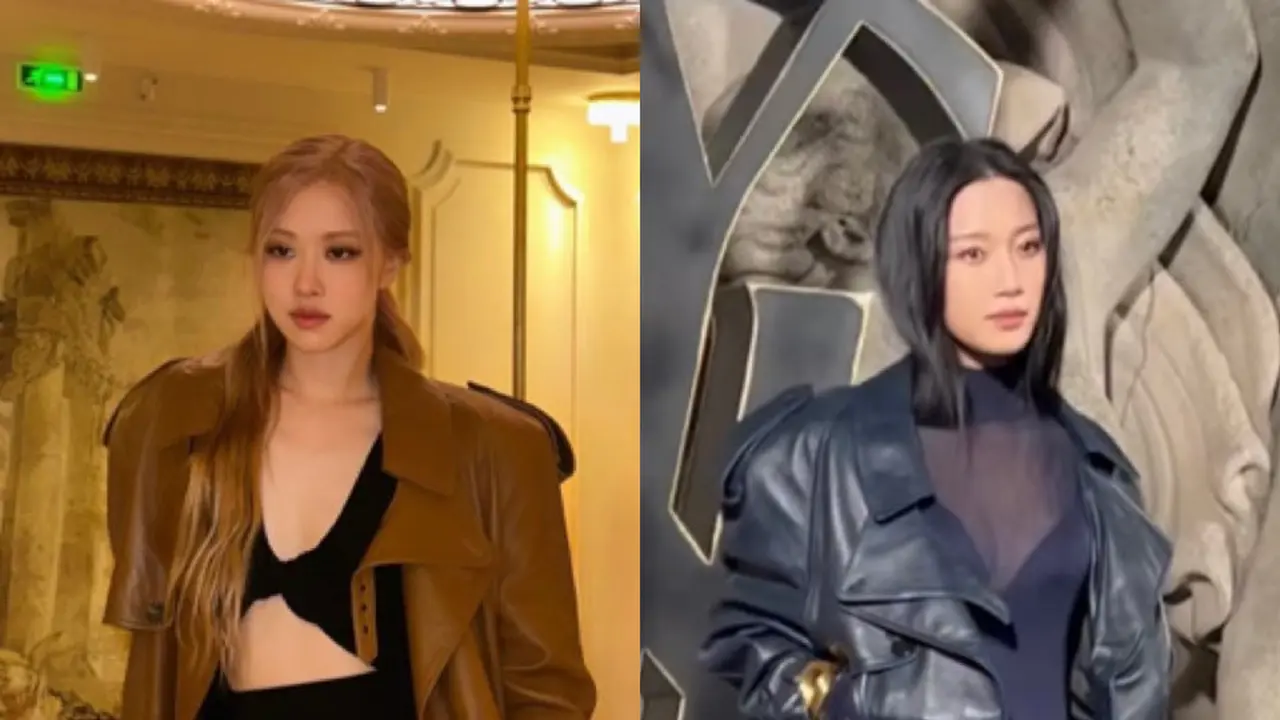 Rose Blackpink  dan Moon Ga Young di YSL Paris Fashion Week