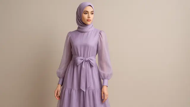 12 Model Busana Muslimah 1 Warna yang Ngetren di 2025, Tampilan Simpel tapi Elegan
