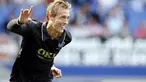 Portsmouth's English forward Peter Crouch celebrates scoring against Everton during their English Premier League football match at Goodison Park in Liverpool, north west England on August 30, 2008. AFP PHOTO/PAUL ELLIS