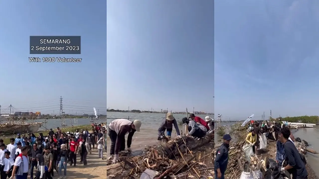 Sampah 12,6 Ton Terjaring dalam Aksi Bersih-Bersih Pandawara di Kampung Nelayan Tambakrejo Semarang