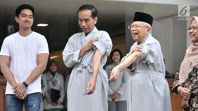 Tes Kesehatan, Jokowi - Ma'ruf Amin Tebar Senyum