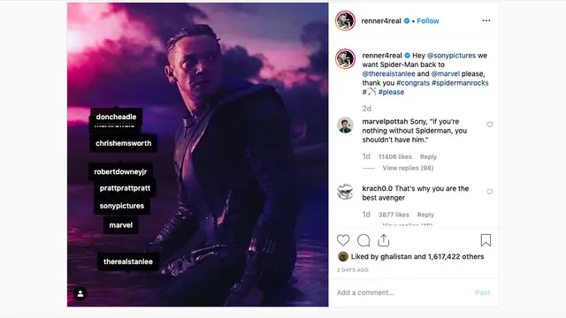 Kata Jeremy Renner Tentang Spider-Man