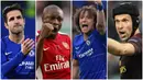 Kepindahan David Luiz ke Arsenal dari Chelsea menambah daftar pemain yang pernah membela kedua klub asal London dengan rivalitas tinggi itu. Berikut 7 pemain yang pernah membela Arsenal dan Chelsea.(Kolase foto AFP)