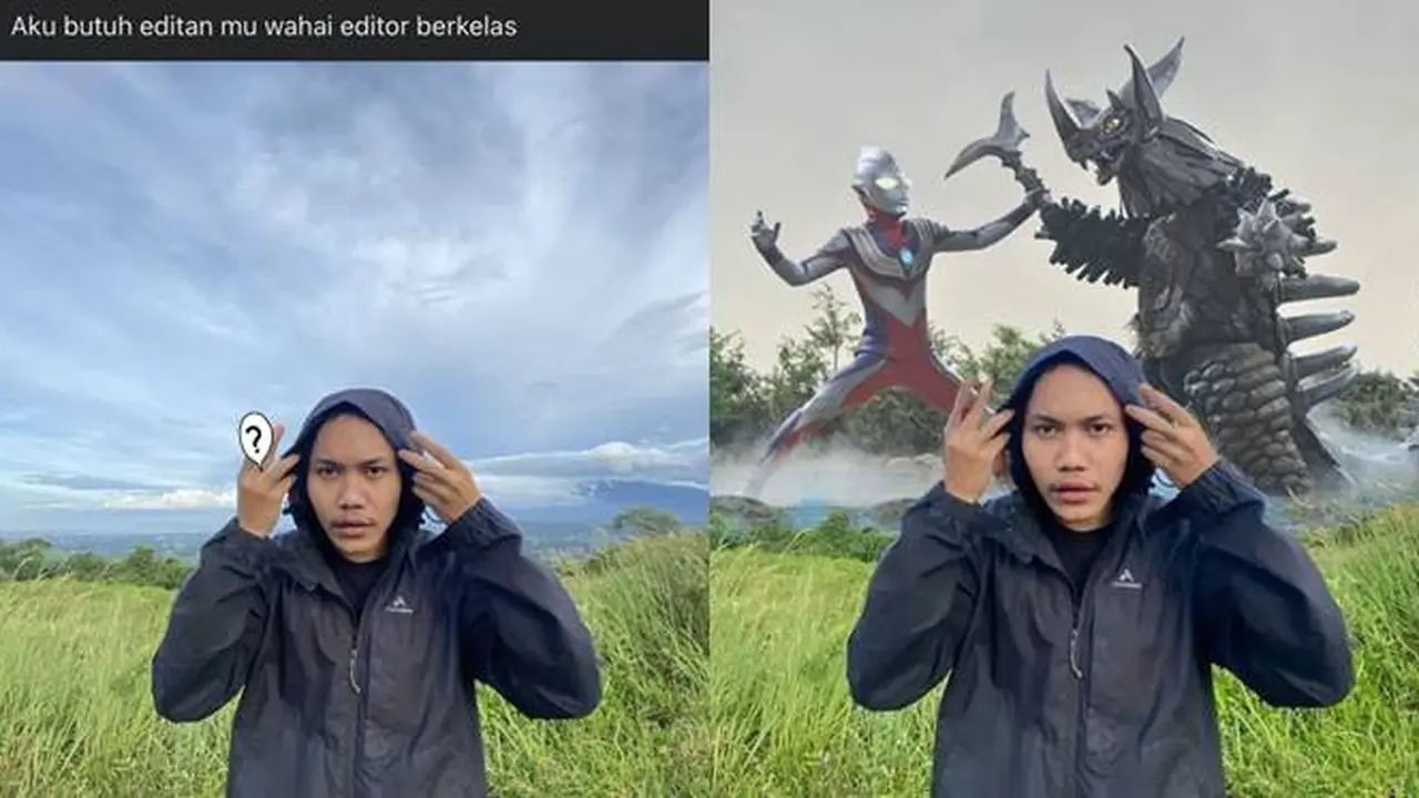 Minta Potretnya Diedit, 7 Hasil Editan Foto Pria saat di Gunung Ini Hasilnya Nyeleneh