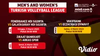Nonton Yuk Live Streaming Men’s and Women’s Turkish Volleyball League 4 sampai 6 Maret 2023 di Vidio