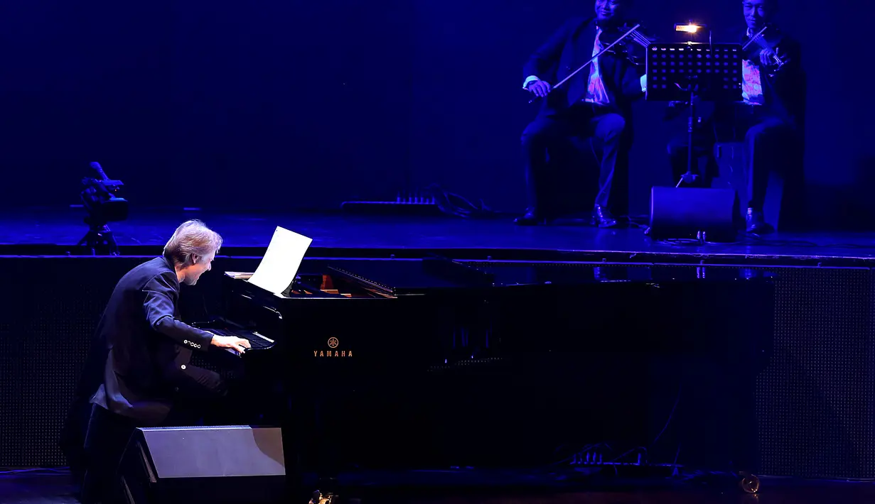 Konser eksklusif Richard Clayderman di Balai Sarbini, Jakarta (Galih W Satria/Bintang.com)