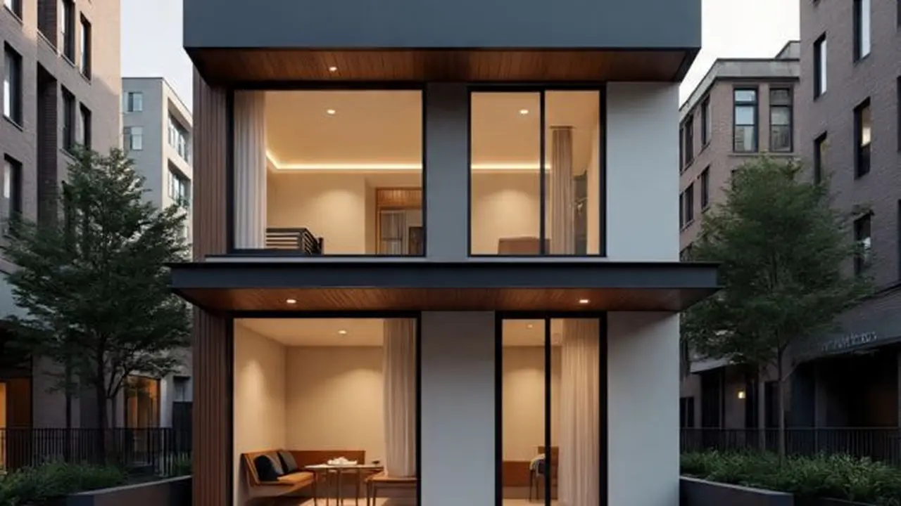 Ilustrasi Rumah Minimalis Modern 6 x12 di Lahan Sempit (Sumber Gambar: Meta AI)