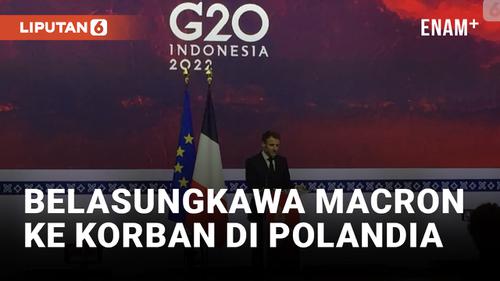 VIDEO: Emmanuel Macron Sampaikan Belasungkawa ke Korban Serangan Rudal di Polandia