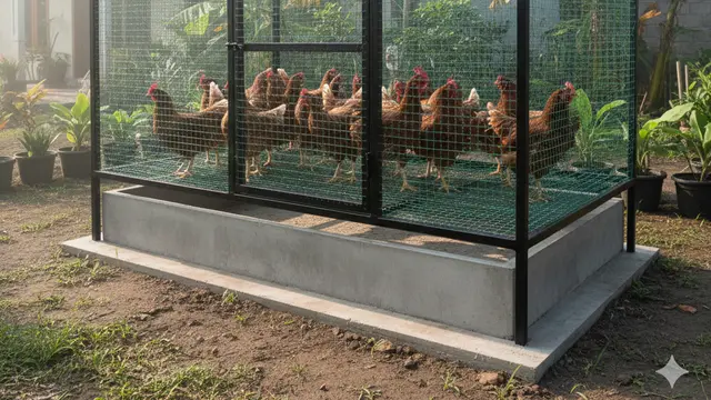 Model Kandang Ayam yang Paling Mudah Dibersihkan. AI