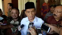 Ketua Panja Revisi Undang-Undang Nomor 15 Tahun 2003 tentang Pemberantasan Terorisme, Muhammad Syafi'i menjelaskan keterlibatan TNI. (Putu Merta Surya Putra/Liputan6.com)