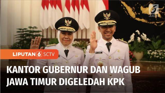 Penyidik KPK menggeledah ruang Gubernur dan Wakil Gubernur Jawa Timur, Khofifah Indar Parawansa dan Emil Dardak, di Jalan Pahlawan Surabaya, Rabu (21/12) kemarin. Penggeledahan dilakukan terkait kasus OTT Wakil Ketua DPRD Jawa Timur.