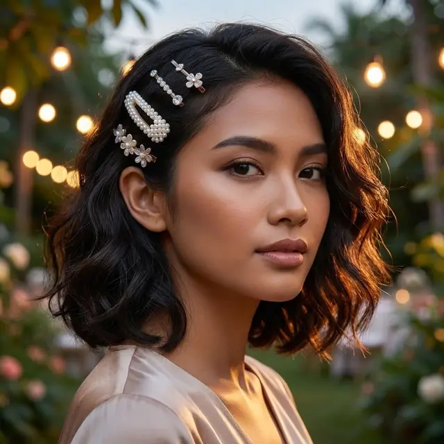 Model Rambut Wanita Pendek Dijepit