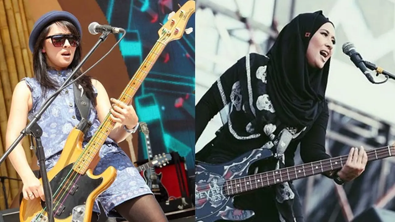 Beda Penampilan 5 Gitaris dan Bassis Cewek Indonesia saat Konser Vs ...