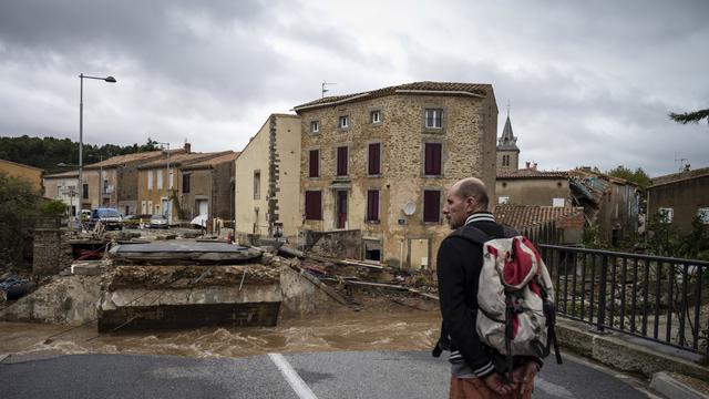 Banjir bandang menyebabkan kerusakan dalam skala luas di Prancis Selatan (AP/Fred Lancelot)