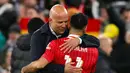 Kemenangan atas Real Madrid membuat tim racikan pelatih Arne Slot menduduki puncak klasemen dengan torehan sempurna 15 poin dari lima laga. Liverpool juga telah mencetak 12 gol dan hanya kebobolan satu serta belum terkalahkan. (Oli SCARFF/AFP)