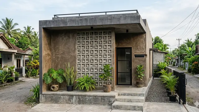 Inspirasi Model Rumah Minimalis 5x7 Meter Atap Datar Ala Rumah Modern.