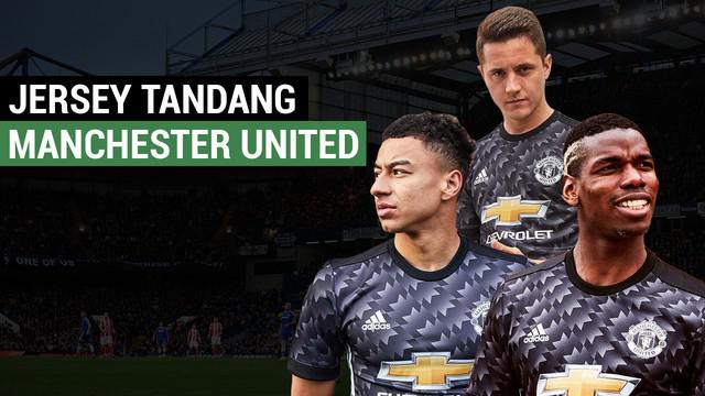 Berita video motion grafis tentang jersey tandang Manchester United Musim 2017-2018.