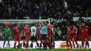 Skor 1-0 untuk keunggulan Newcastle United atas Liverpool bertahan hingga akhir babak pertama. (Paul ELLIS/AFP)