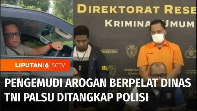 Polda Metro Jaya menangkap pengemudi mobil berpelat dinas TNI palsu yang bersikap arogan kepada pengendara lain di ruas jalan tol Jakarta-Cikampek beberapa waktu lalu. Tersangka mengaku menggunakan pelat dinas TNI untuk menghindari pemberlakuan ganji...