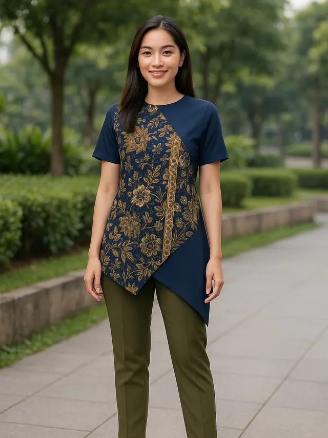 8 Model Batik Kombinasi Kain Polos di Lengan, Elegan dan Kekinian untuk Segala Acara