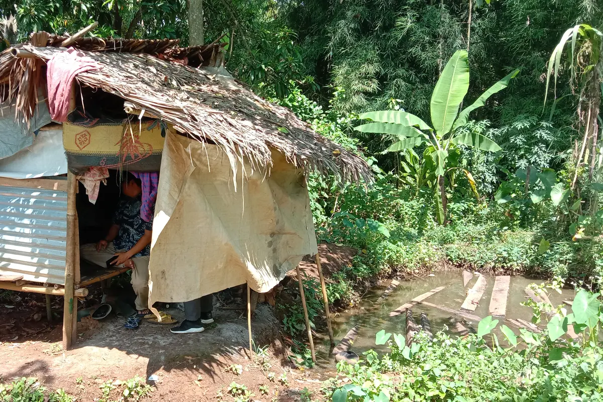 Gubuk yang menjadi istana bagi Amin dan keluarga di Serang, Banten. (Liputan6.com/Yandhi Deslatama)
