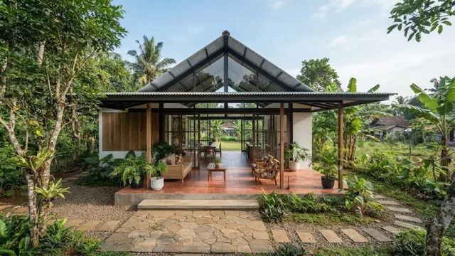 Rumah Kampung Modern dengan Teras Luas