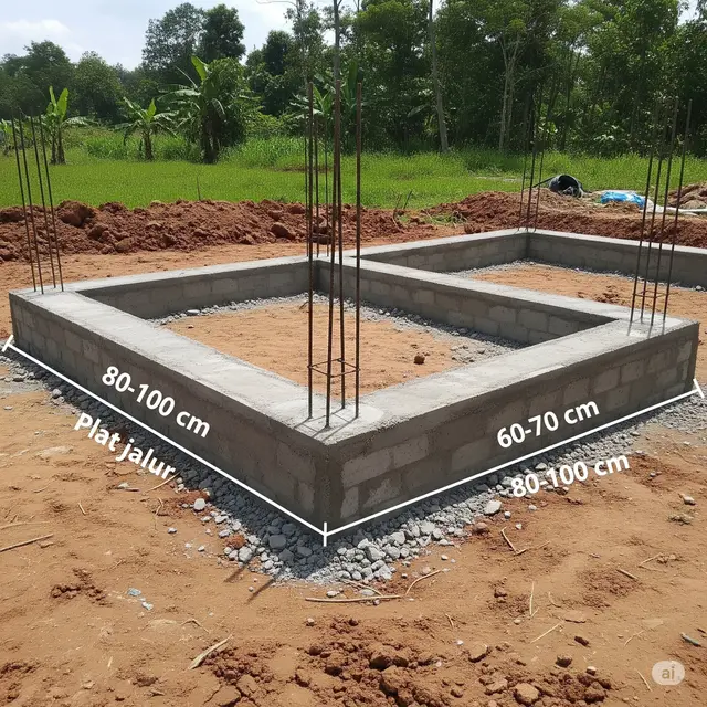 Ukuran Pondasi Rumah Sederhana 1 Lantai . Foto: Gemini