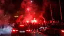 PSG memastikan langkah ke final Liga Champions 2024/2025 usai mengandaskan perlawanan Arsenal pada pertandingan leg kedua semifinal Liga Champions 2024/2025 di Stadion Parc des Princes, Paris, dengan skor 2-1 dan agregat 3-1, pada 7 Mei 2025 waktu setempat atau Kamis (8/5/2025) WIB dini hari. (GEOFFROY VAN DER HASSELT/AFP)