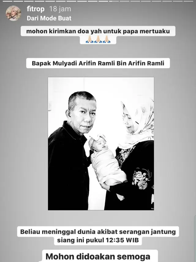Unggahan Fitri Tropica. (Foto: Instagram @fitrop)