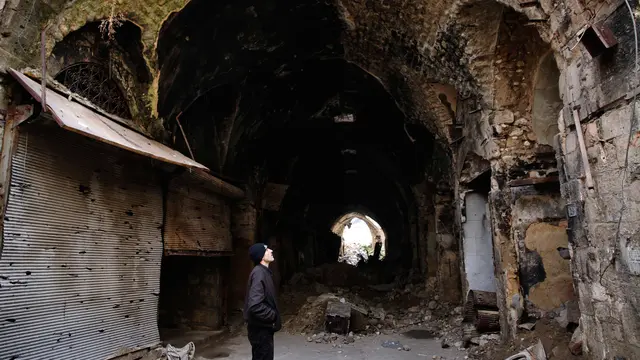 Perang Telah Usai, Pasar Lama Kota Tua Aleppo Masih Luluh Lantak