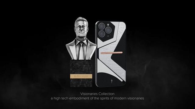 iPhone 13 Tesla Electro dan patung Elon Musk dari Caviar (Tangkapan Layar YouTube Caviar iPhone)