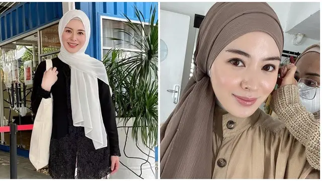 6 Potret Gaya Hijab Ayana Moon, Mulai dari Syari hingga Jilbab Sporty