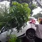 Mobil Masuk Parit di Medan. (Liputan6.com/Reza Efendi)