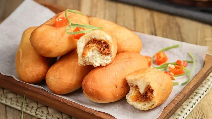 resep luti gendang roti isi abon