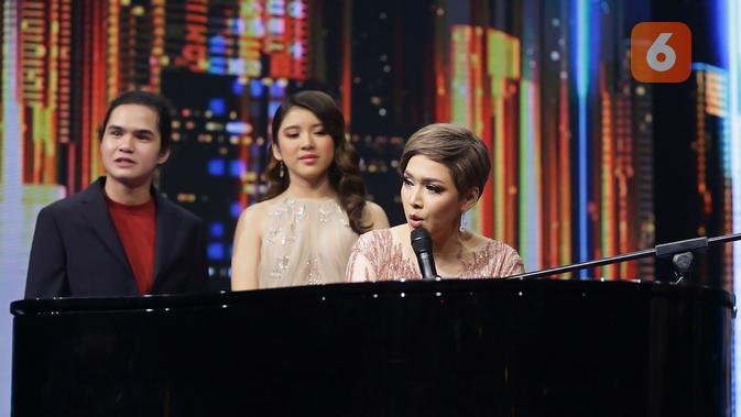 Maia Estianty, Dul Jaelani dan Tiara Anugerah Konser Kemenangan Indonesian Idol, Senin (9/3/2020). (Bambang E Ros/Fimela.com)