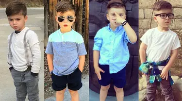 Ryker Wixom, bocah tampan asal Los Angeles ini doyan 'menjiplak' gaya artis dan model. (instagram.com/ministylehacker)