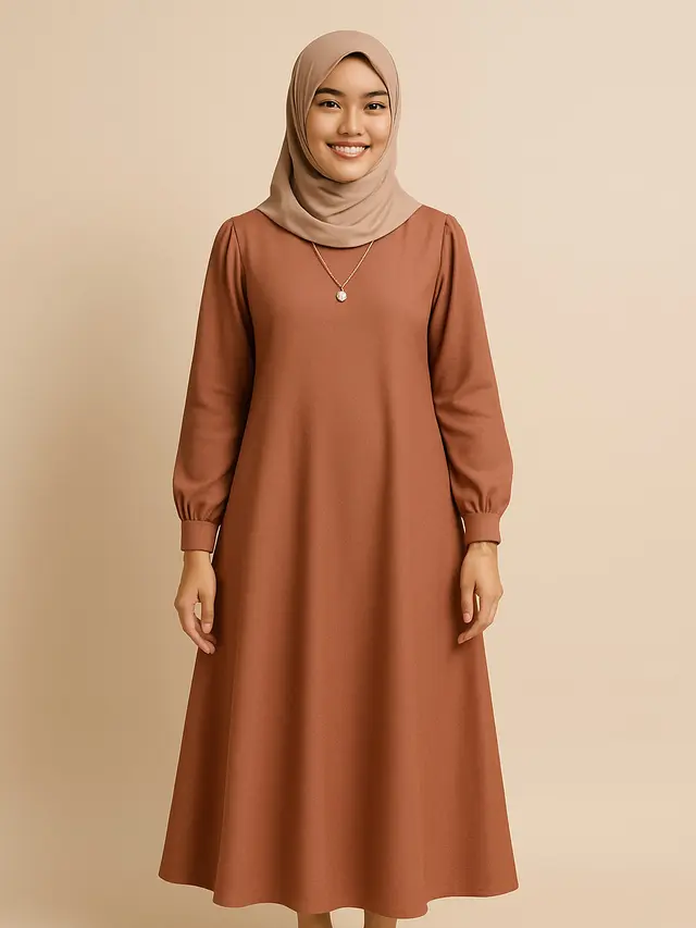 Model Gamis Midi untuk Liburan (Image by ChatGPT)