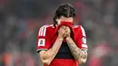 Hungaria turun ke peringkat ketiga klasemen Grup F dengan 8 poin dari 6 laga. Hasil itu membuat Dominik Szoboszlai dipastikan gagal ke turnamen akbar 4 tahunan itu. (AP Photo/Denes Erdos)