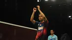 Pebulutangkis Simon Santoso lolos ke babak utama Indonesia Terbuka Super Series, Jakarta, Rabu (17/6/14). (Liputan6.com/Helmi Fithriansyah)