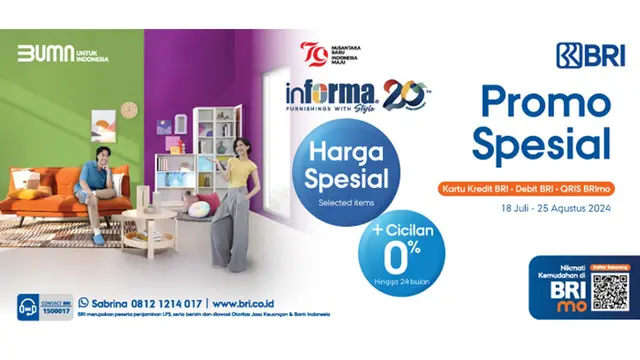 Belanja Perabot di Informa Makin Hemat dan Untung Pakai BRI, Diskon Jutaan Rupiah
