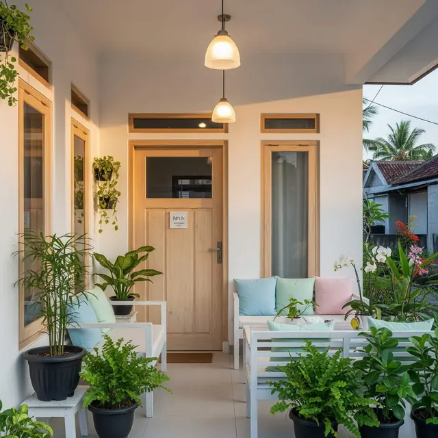 Model Teras Depan Rumah di Kampung yang Indah dan Cantik